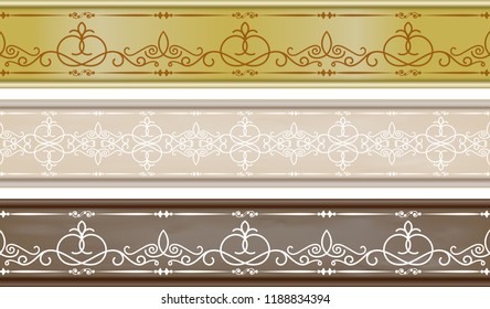 Vintage ornament seamless border pattern with beautiful retro filigree for decorative frame or premium invitation cards , luxury certificate , vector illustration