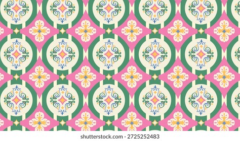 Fondo inconsútil del patrón del ornamento de Antiguas. Fondos decorativos sin fisuras que combinan geometría y Elementos florales para diseño de impresión, Web y proyectos creativos.