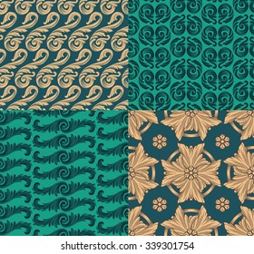 vintage ornament seamless pattern set