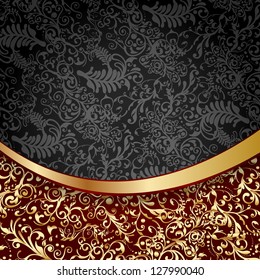 Vintage ornament seamless pattern vector - gold and purple and gray
