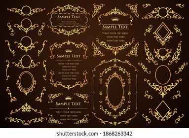 Vintage ornament set. borders and frames.