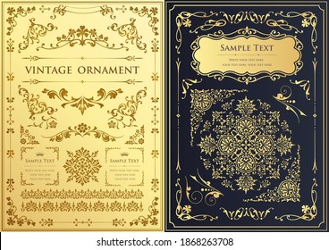 Vintage ornament set. borders and frames.