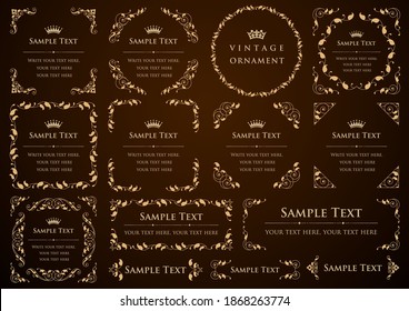 Vintage ornament set. borders and frames.