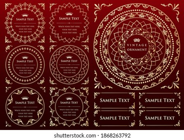 Vintage ornament set. borders and frames.