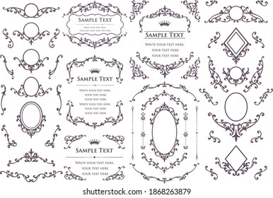 Vintage ornament set. borders and frames.