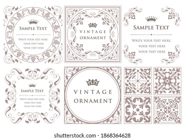 vintage ornament set. frames and borders.