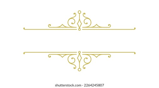 Vintage ornament swirl text divider filigree calligraphic vector illustration. Classical flourishes separator for text decoration. Decorative design for certificate diploma and wedding invitation card