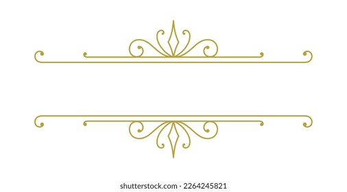 Vintage ornament swirl text divider filigree calligraphic vector illustration. Classical flourishes separator for text decoration. Decorative design for certificate diploma and wedding invitation card