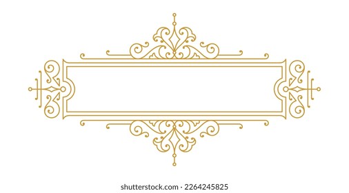 Vintage ornament swirl text divider filigree calligraphic vector illustration. Classical flourishes separator for text decoration. Decorative design for certificate diploma and wedding invitation card