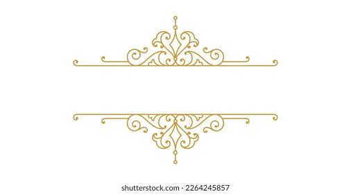 Vintage ornament swirl text divider filigree calligraphic vector illustration. Classical flourishes separator for text decoration. Decorative design for certificate diploma and wedding invitation card