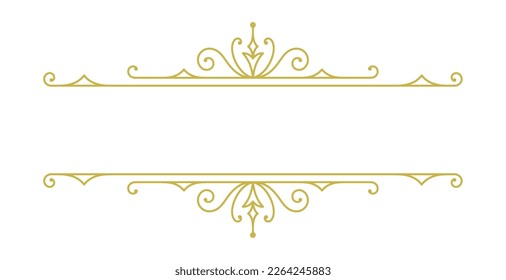 Vintage ornament swirl text divider filigree calligraphic vector illustration. Classical flourishes separator for text decoration. Decorative design for certificate diploma and wedding invitation card