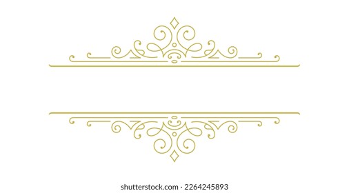 Vintage ornament swirl text divider filigree calligraphic vector illustration. Classical flourishes separator for text decoration. Decorative design for certificate diploma and wedding invitation card