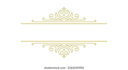 Vintage ornament swirl text divider filigree calligraphic vector illustration. Classical flourishes separator for text decoration. Decorative design for certificate diploma and wedding invitation card