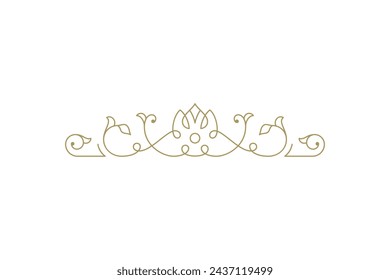 Vintage ornament swirl text divider filigree calligraphic vector illustration. Classic flourishes separator for text decoration. Decorative design element for certificate or wedding invitation card