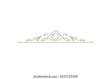 Vintage ornament swirl text divider filigree calligraphic vector illustration. Classic flourishes separator for text decoration. Decorative design element for certificate or wedding invitation card