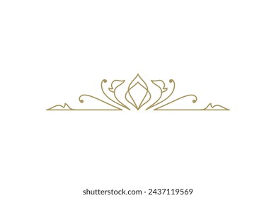 Vintage ornament swirl text divider filigree calligraphic vector illustration. Classic flourishes separator for text decoration. Decorative design element for certificate or wedding invitation card