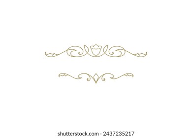 Vintage ornament swirl text divider filigree calligraphic vector illustration. Classic flourishes separator for text decoration. Decorative design element for certificate or wedding invitation card