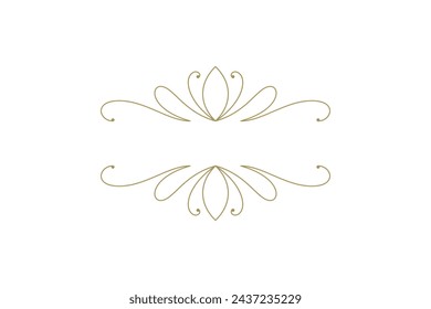 Vintage ornament swirl text divider filigree calligraphic vector illustration. Classic flourishes separator for text decoration. Decorative design element for certificate or wedding invitation card