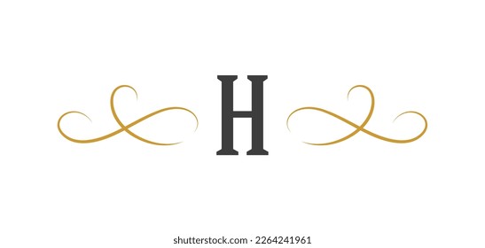 Vintage ornament swirl text separator calligraphic filigree vector illustration. Classical flourishes divider element for text decoration. Decorative design for certificate and wedding invitation