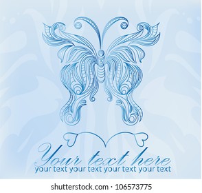 Vintage Ornament vector isolated on blue background (eps 10)