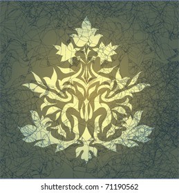 Vintage Ornament vector isolated on gold background (eps 10)