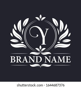 Vintage ornamental alphabet Y logo design template. Luxury & elegant Y letter logo design template.