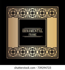 Vintage ornamental art deco frame. Template for design. Vector illustration eps10