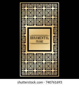 Vintage ornamental art deco frame. Template for design. Vector illustration eps10