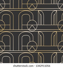 Vintage ornamental art deco retro seamless background and texture. Vector illustration can be used for wrapping paper, wallpapers, tiling, flooring, fabric, textile and other designs .