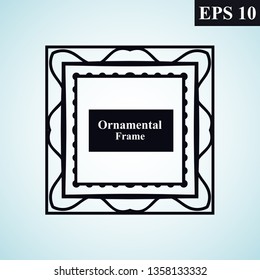 Vintage ornamental art deco retro ornamental border frame. Vintage retro ornamental element for your design. Vintage frame and border in vector. EPS 10