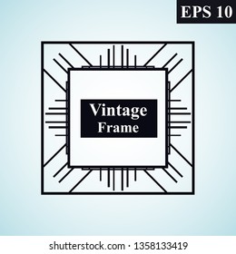 Vintage ornamental art deco retro ornamental border frame. Vintage retro ornamental element for your design. Vintage frame and border in vector. EPS 10