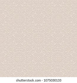 Vintage ornamental background, seamless vector pattern in beige color