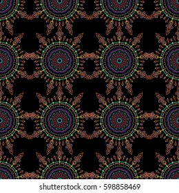 Vintage ornamental background with victorian pattern. Vector illustration. Seamless damask pattern.