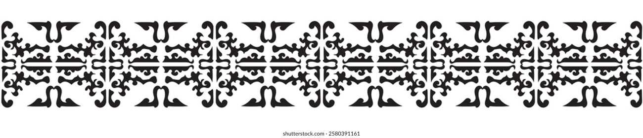 Vintage ornamental border design with ethnic pattern.