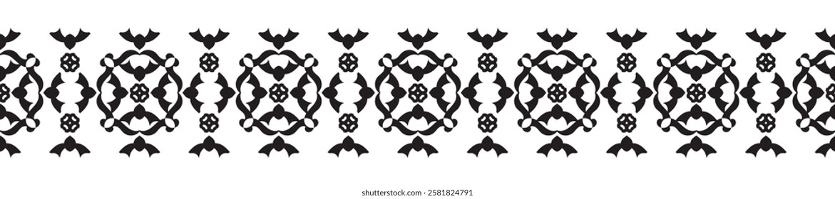 Vintage ornamental border design with ethnic pattern.