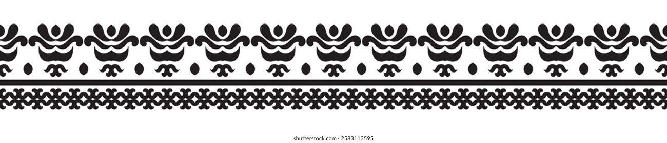 Vintage ornamental border design with ethnic pattern.