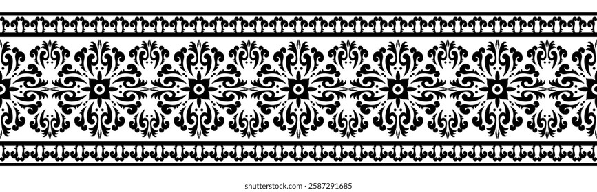 Vintage ornamental border design with ethnic pattern.