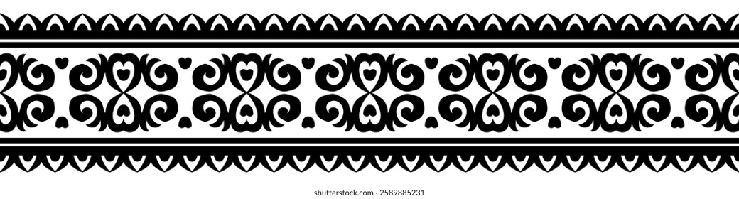 Vintage ornamental border design with ethnic pattern.