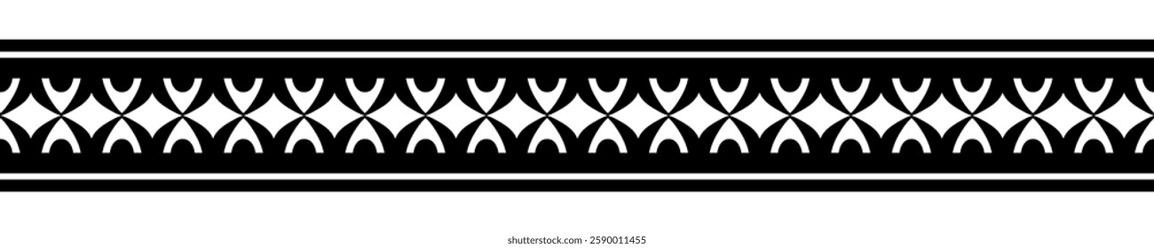Vintage ornamental border design with ethnic pattern.