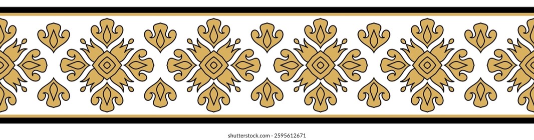 Vintage ornamental border design with ethnic pattern.