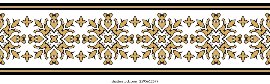 Vintage ornamental border design with ethnic pattern.