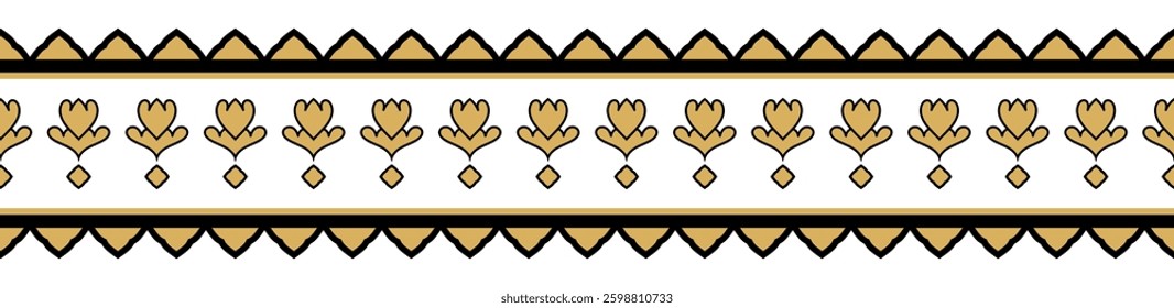 Vintage ornamental border design with ethnic pattern.