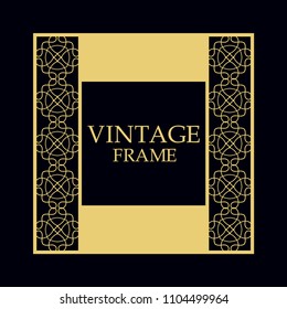 Vintage ornamental border frame on dark background