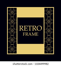 Vintage ornamental border frame on dark background