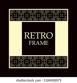Vintage ornamental border frame on dark background