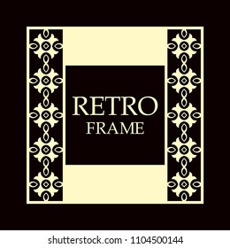 Vintage ornamental border frame on dark background