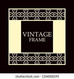 Vintage ornamental border frame on dark background