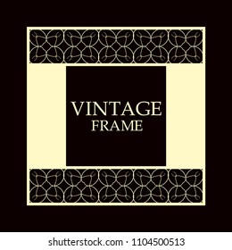 Vintage ornamental border frame on dark background