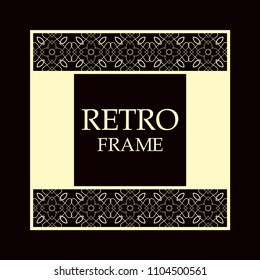 Vintage ornamental border frame on dark background