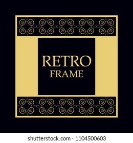 Vintage ornamental border frame on dark background